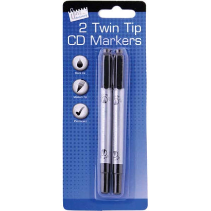 2 Twin Tip CD/DVD Marker Pens