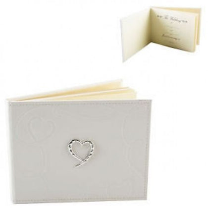 Wedding Guest Book PU with Swirling Hearts
