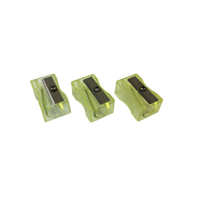 Pack of 100 Yellow Translucent Pencil Sharpeners.