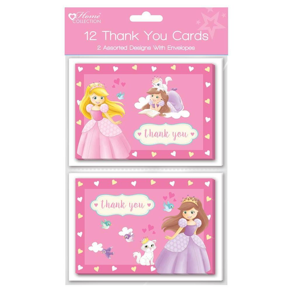 Pack of 12 Princess Design Thank You Cards– Choice Wholesale