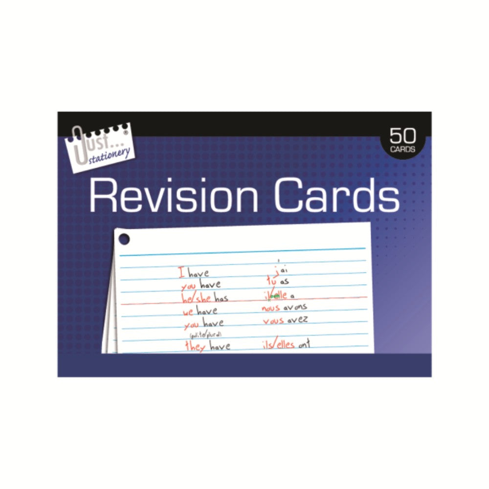Pack of 50 Sheets 10.5 x 15cm Double sided Lined Revision Cards