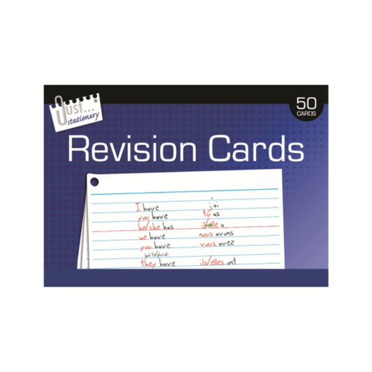 Pack of 50 Sheets 10.5 x 15cm Double sided Lined Revision Cards
