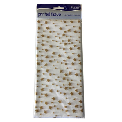 Gold Stars Tissue Paper 5 Sheets