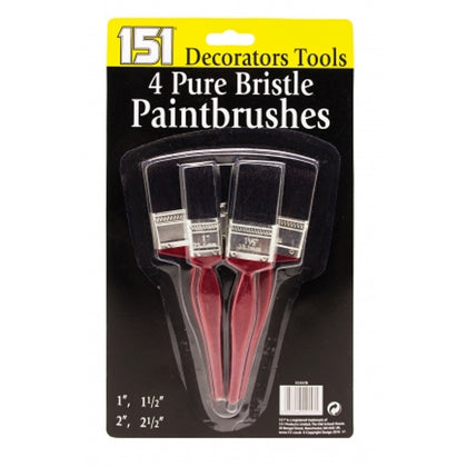 Pack of 4 Pure Bristle Paint Brushes