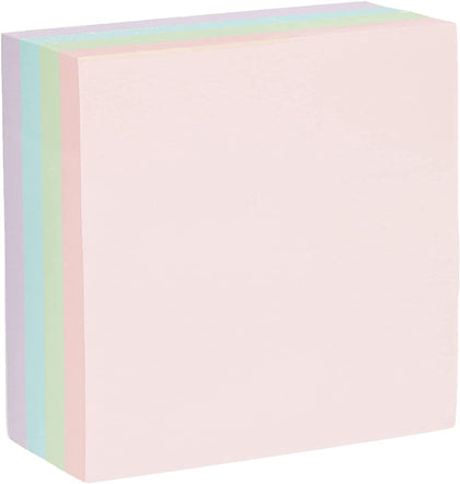 400 Sticky Note Sheet Quick Note Cube 76 x 76mm Pastel Colours