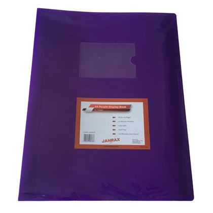 A4 Purple Flexible Cover 100 Pocket Display Book