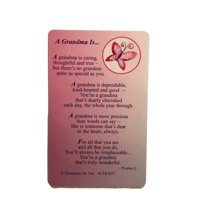 A Grandma Is...Wallet Card (Sentimental Keepsake Wallet / Purse Card)