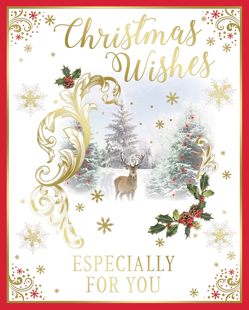 Box of 24 Winter Wonderland Design Luxury Portrait Christmas Cards With Envelopes