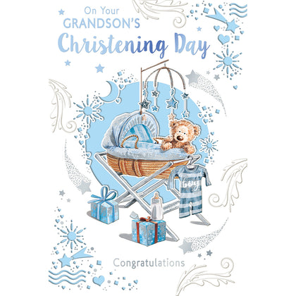 On Your Grandson's Christening Day Congratulations Celebrity Style Greeting Card
