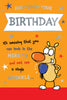 For You On Your Birthday Cute Dog Holding Mirror Design Open Witty Words Card