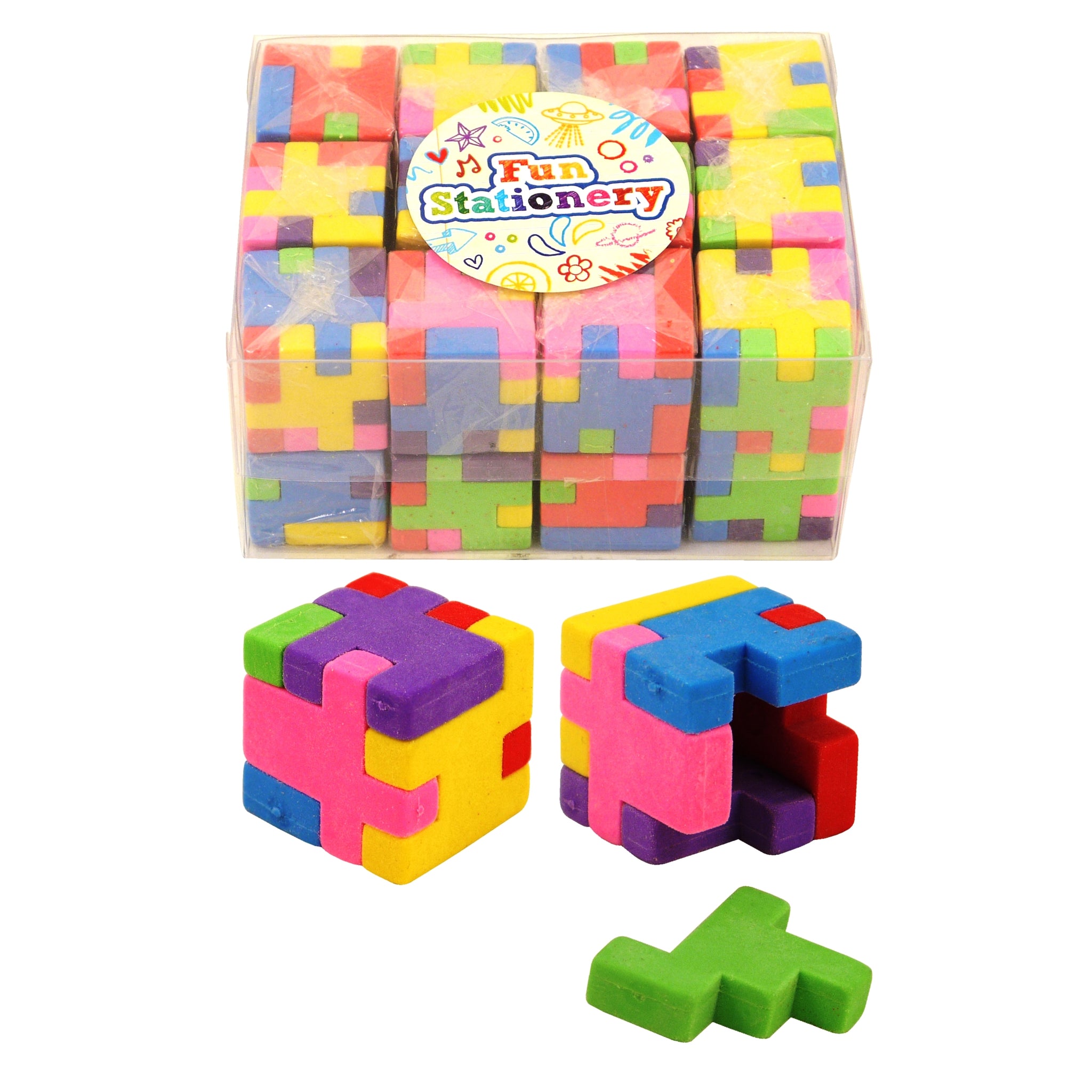 Puzzle Cube Eraser Rainbow Colour Choice Wholesale