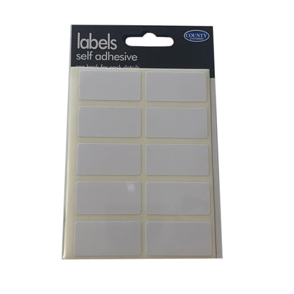 Pack of 70 19x38mm White Labels Stickers