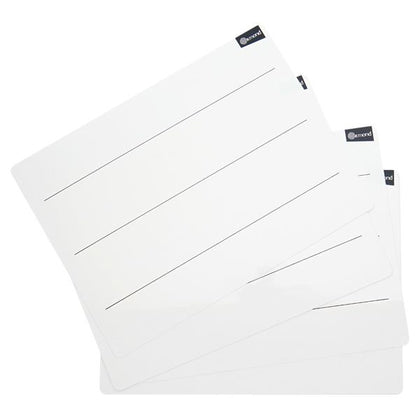 Pack of 10 228x305mm Wide Ruled Dry Wipe Boards by Ormond