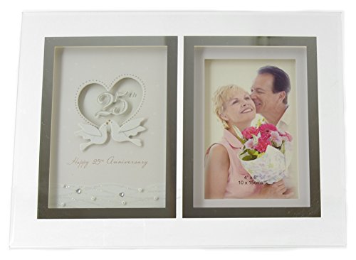Reflection Sentiment Photo Frame with Verse Silver 25th Anniversary