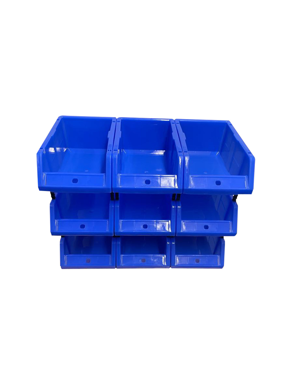 Set of 30 Stackable Blue Storage Pick Bin with Riser Stands 325x210x130mm