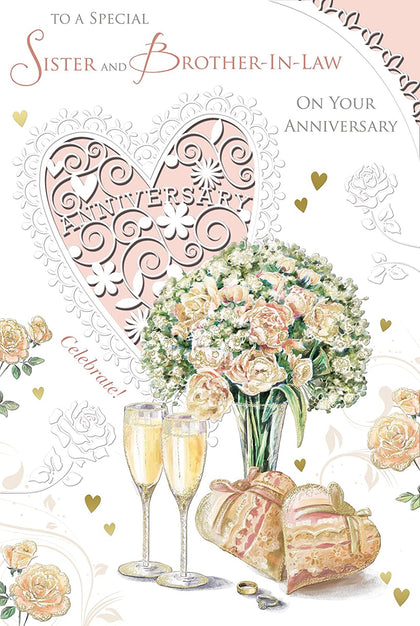 For A Special Sister And Brother In Law On Anniversary Card Champagne Design Celebrity Style Card