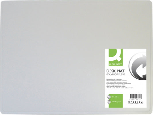 40x53cm Q-Connect Polypropylene Clear Desk Mat With Non-Slip Surface