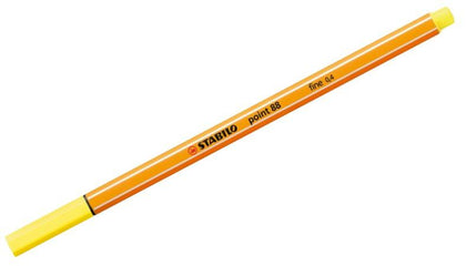 Yellow Stabilo Fine Point 88 Fineliner Pen