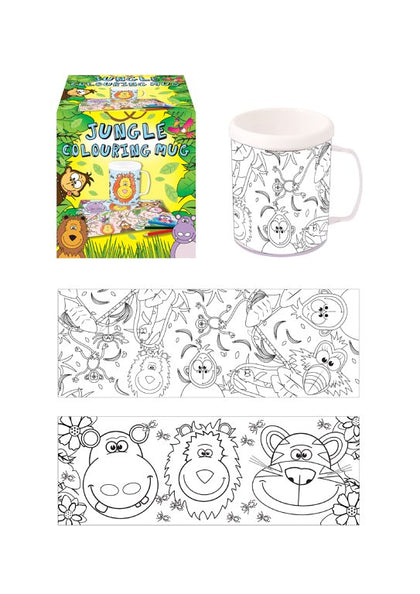Jungle Colouring Mug with 2 Assorted Designs Inserts