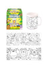 Jungle Colouring Mug with 2 Assorted Designs Inserts