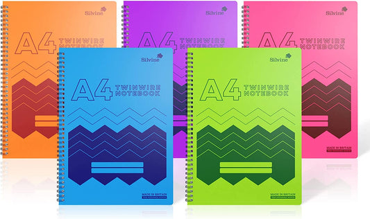 Single A4 160 Pages Twin Wire Notebook with Durable Wipe Clean Cover