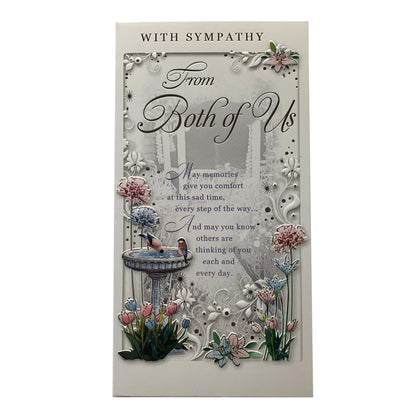 From Both of Us Birdbath Fountain Design Sympathy Opacity Card