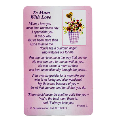 To Mum With Love(Sentimental Keepsake Wallet / Purse Card)...