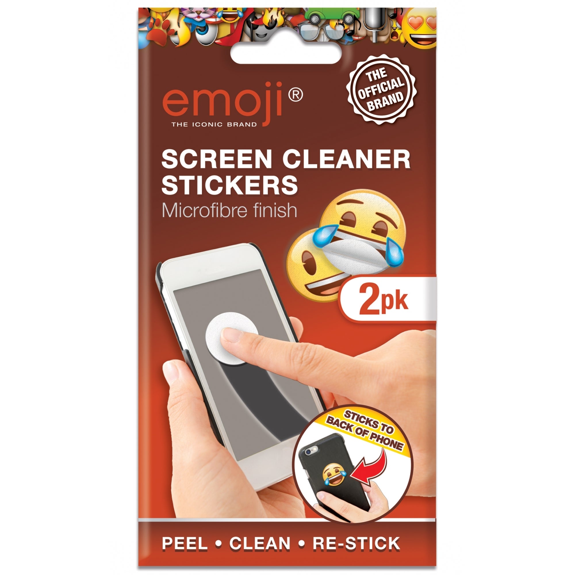 Screen Cleaner Sticker Pack of 2 Emoji Microfiber Finish Screen Cleaner Sticker– Choice Wholesale