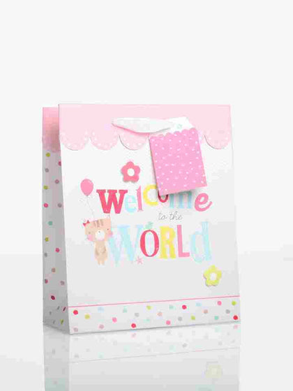 New Baby Girl Welcome to The World Gift Bag