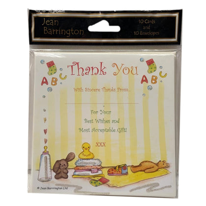 Luxury Pack of 10 Thank You for The Baby Gift Cards by Jean Barrington