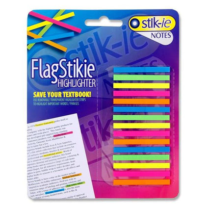 Pack of 300 Sheets of Flag Stikie Highlighter Sticky Strips by Stik-ie
