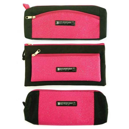 Pink & Black Pencil Case Glitter