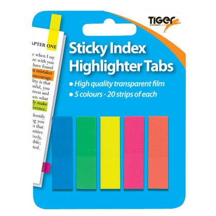 100 Tiger Neon Index Tabs