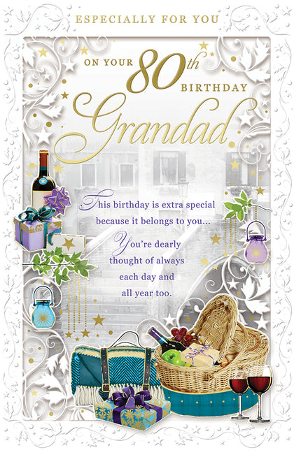 On Your 80th Birthday Grandad Opacity Card