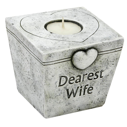 Graveside Memory T-Lite with Verse Stone Eff - Dearest Wife