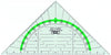 Green Line Geometric Set Square Protractor