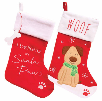 Plush Christmas Dog Stocking