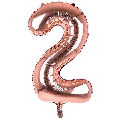 Giant Foil Rose Gold 2 Number Balloon