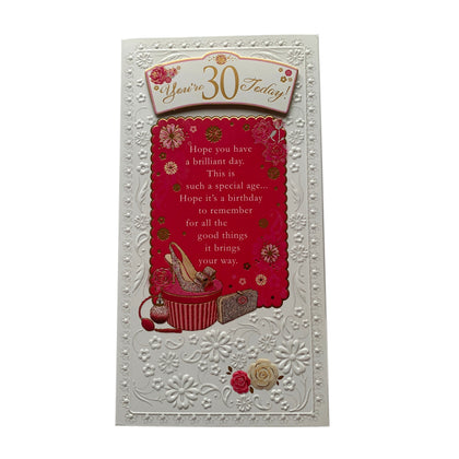 You're 30 Today Birthday Open Female Soft Whispers Card