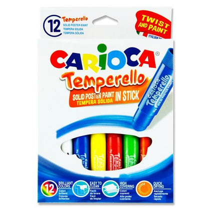 Pack of 12 Temperello Poster Paint Sticks by Carioca