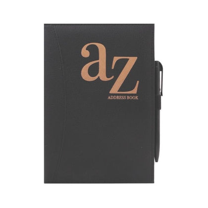 A5 Black A-Z Address Book with Pen