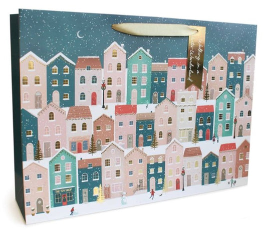 Christmas Houses Design Extra Large Gift Bag
