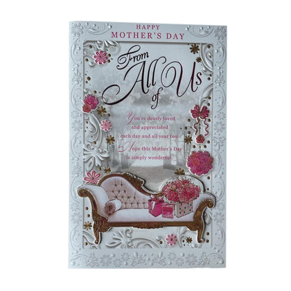 From All of Us Mother's Day Foil Printed Sofa Design Card