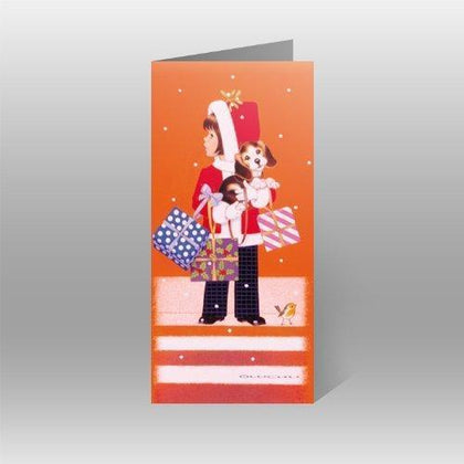Pack of 6 Quality Charity Christmas Cards Girl with Puppy and Presents