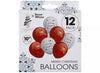Pack of 12 10" Printed Christmas Balloons In Hanging Box