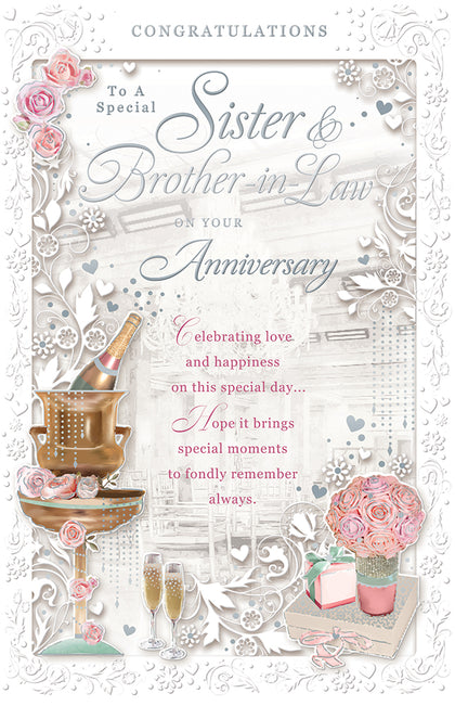 Sister & Brother In Law Anniversary Congratulations Opacity Card