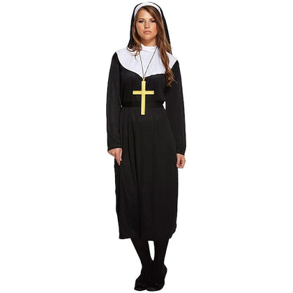Ladies Nun Fancy Dress Costume