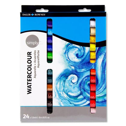 Box of 24 12ml Watercolour Paints by Daler Rowney Simply