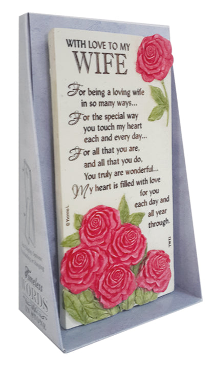 With Love To My Wife Timeless Words Plaque