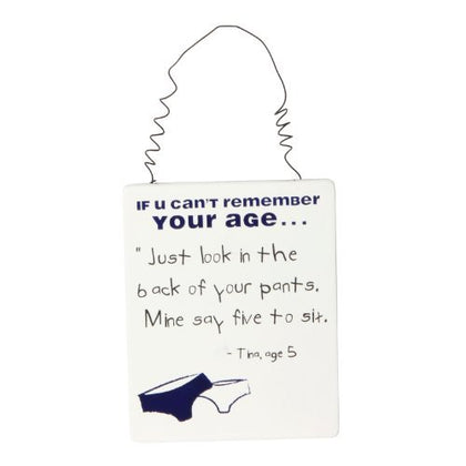 The Wisdom of Kids ~ Hanging Wall Plaque ~ CAN'T REMEMBER YOUR AGE...